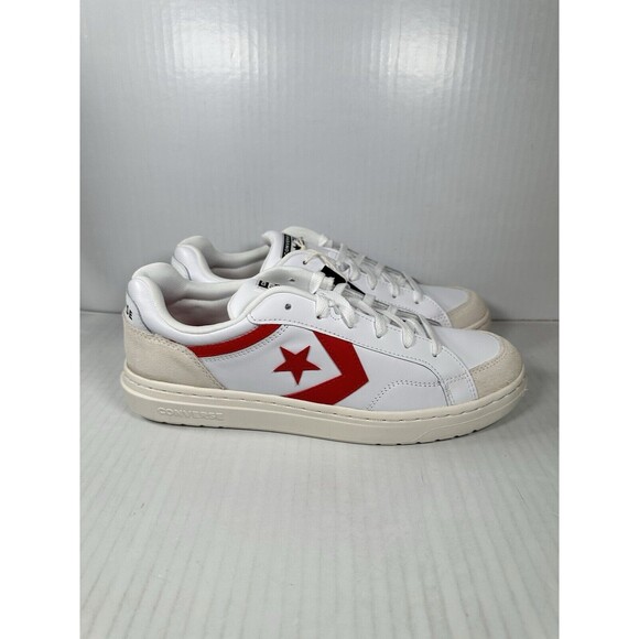 Size 10 Mens Converse Pro Blaze Classic Retro '90s White Red Egret Shoes A08645C - Picture 1 of 8